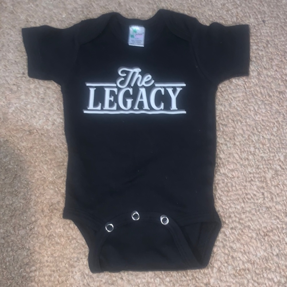 Laughing giraffe “the legacy” baby boy onesie size 0-3 months